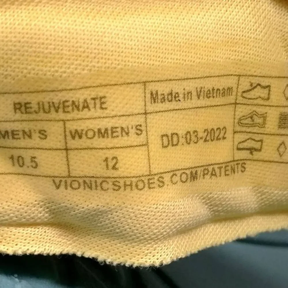 Vionic Rejuvenate Recovery Sandals‎ Mens Size 10.5 Green White Comfort Cushioned